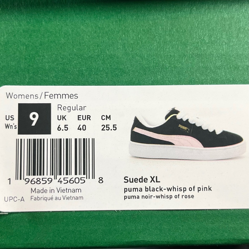 Puma Suede XL Sneakers Womens 9 Black Pink Low Top Skater Retro Y2K Streetwear - Picture 12 of 12